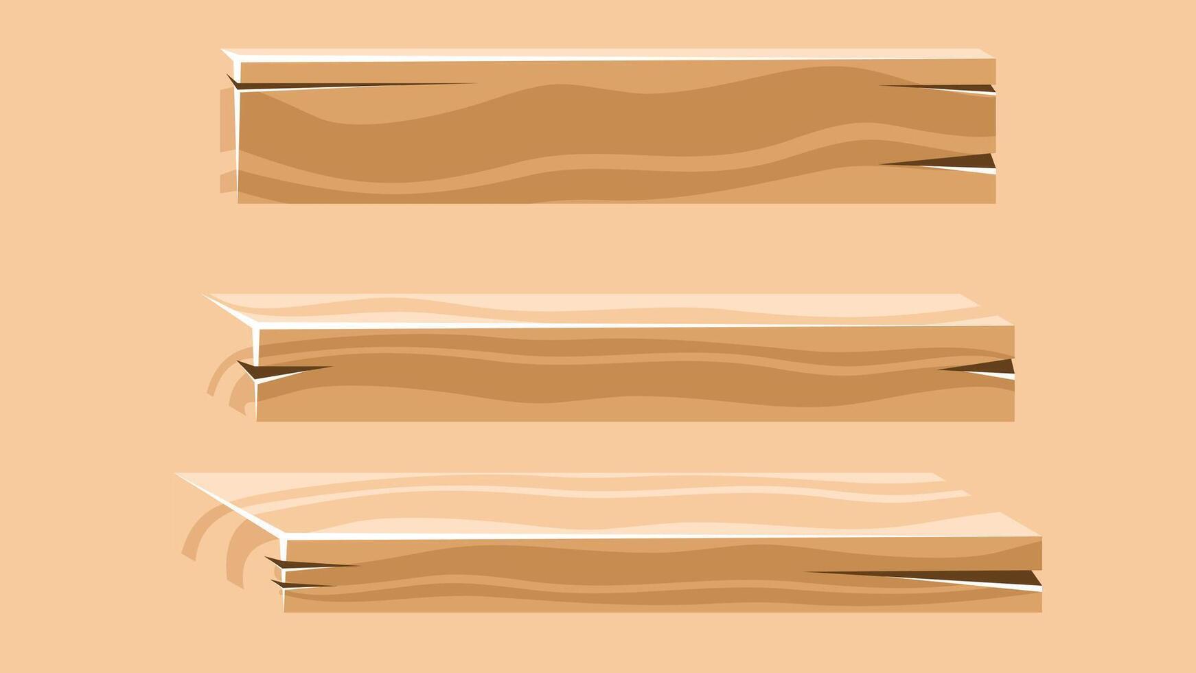 Wooden bar shelfs with different sizes illustration vector