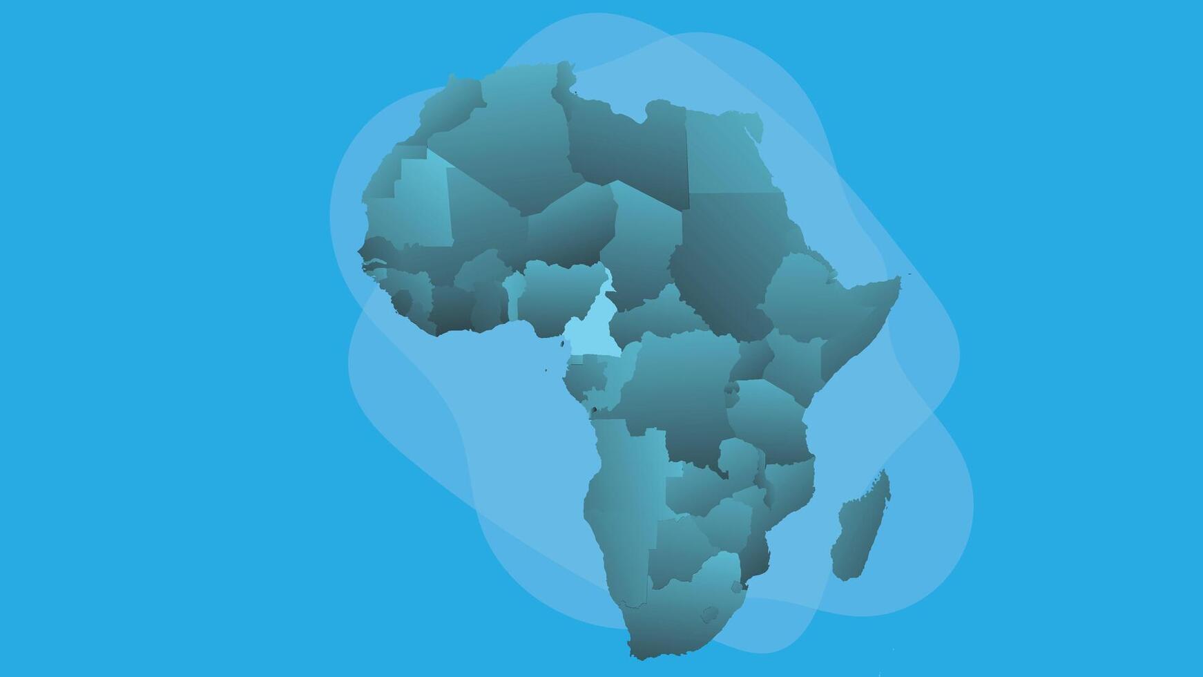 Africa map with countries borders flat illustration vector