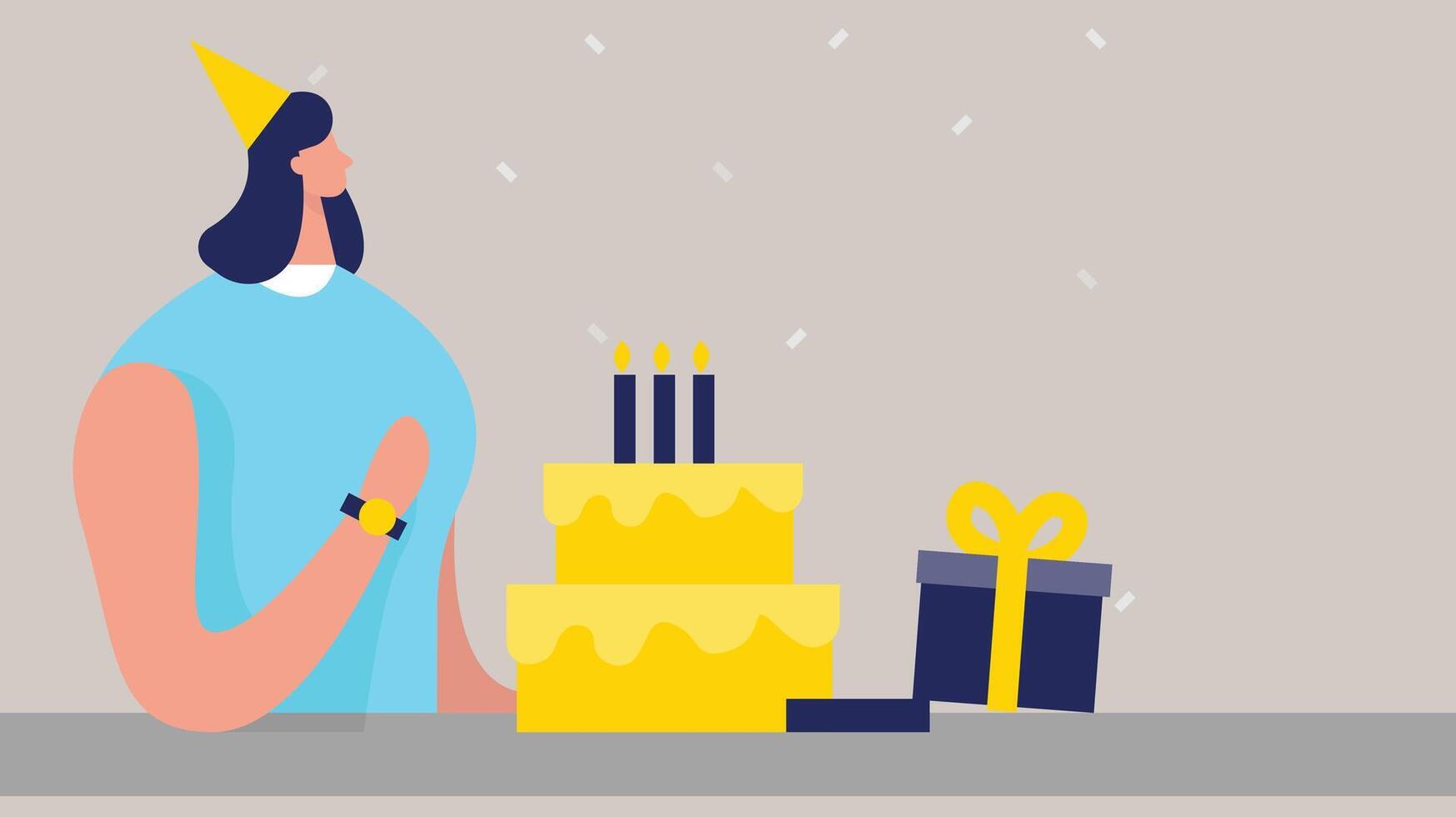Birthday party for a girl illustration vector