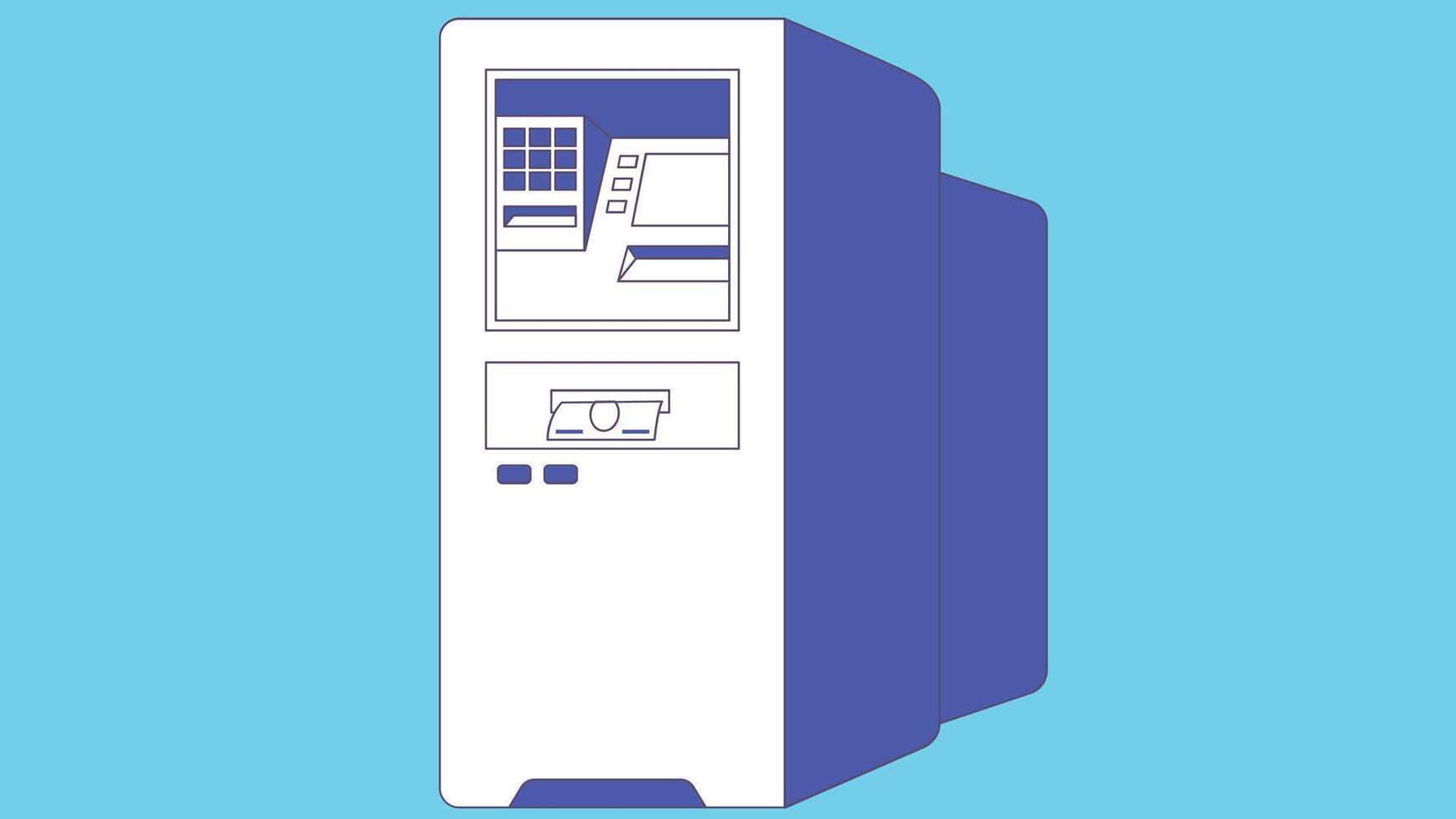 ATM Machine isolated graphic element vector
