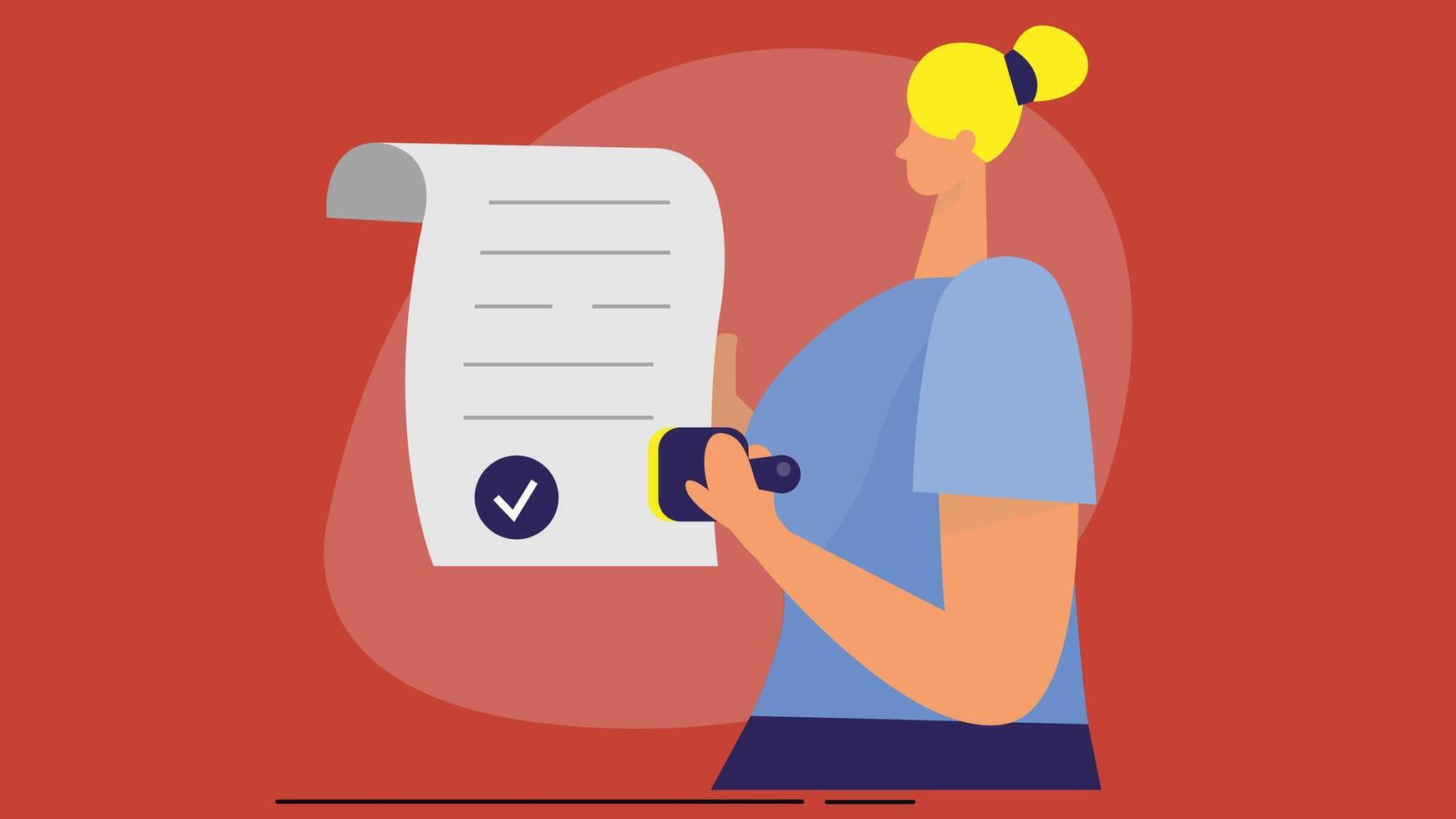 Approved and proofed stamp concept illustration vector
