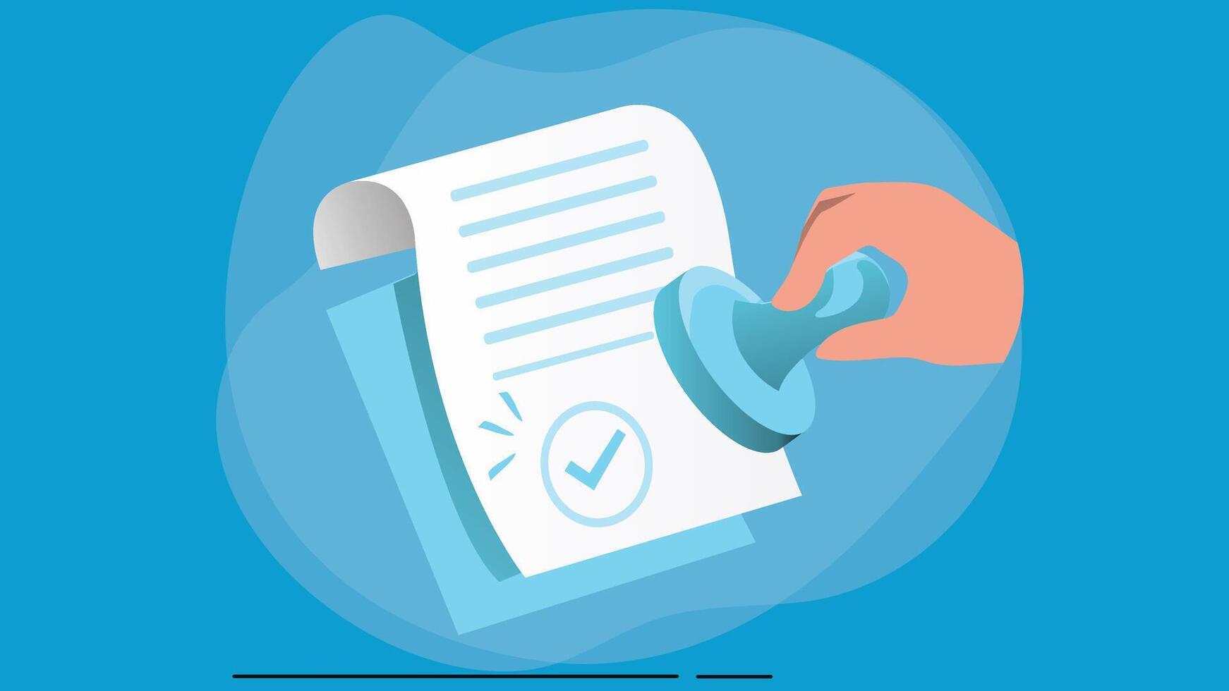Approved and proofed stamp concept illustration vector