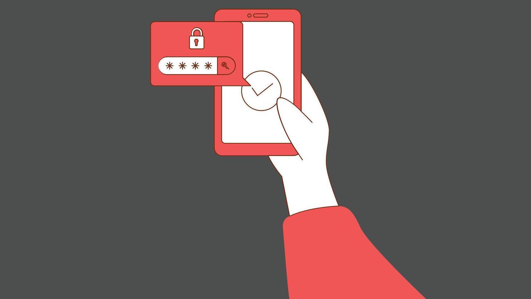 Password user authentication design vector