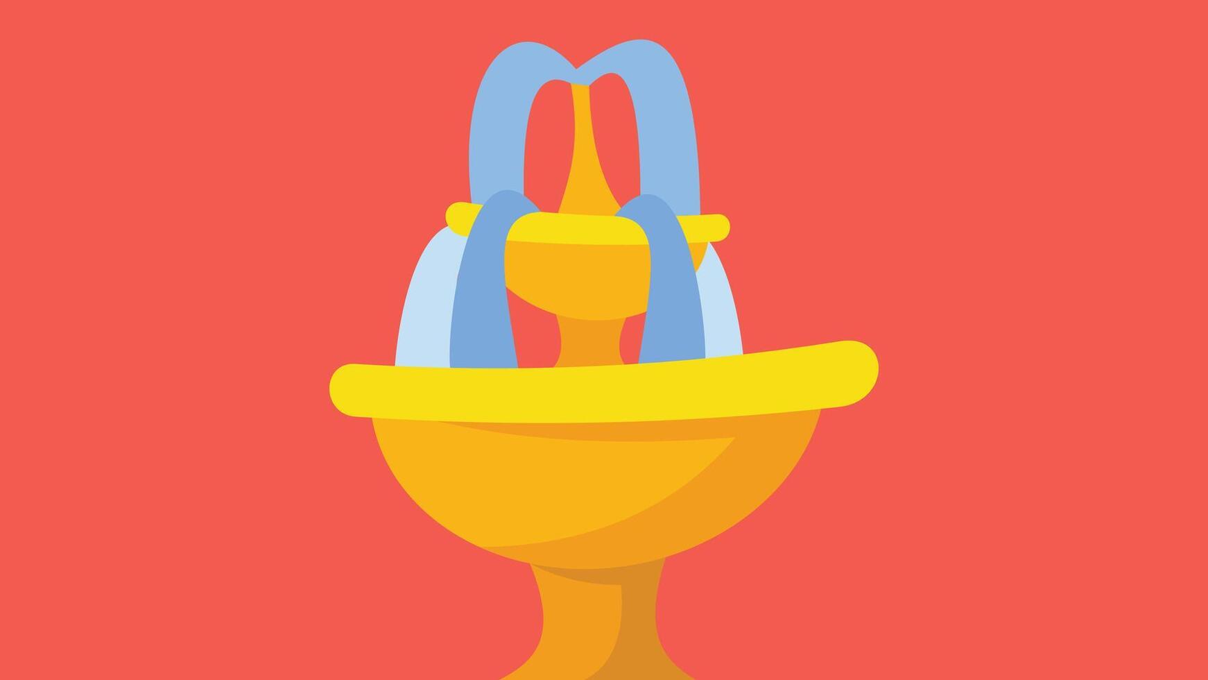 Water fountain in a garden isolated flat illustration vector