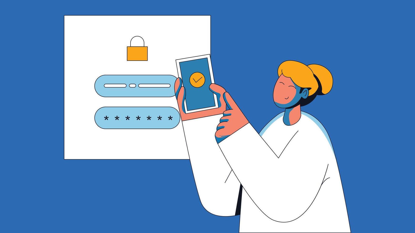 Password login screen authentication flat illustration vector