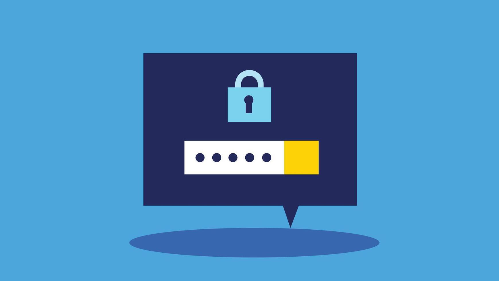 Password required login screen flat illustration vector