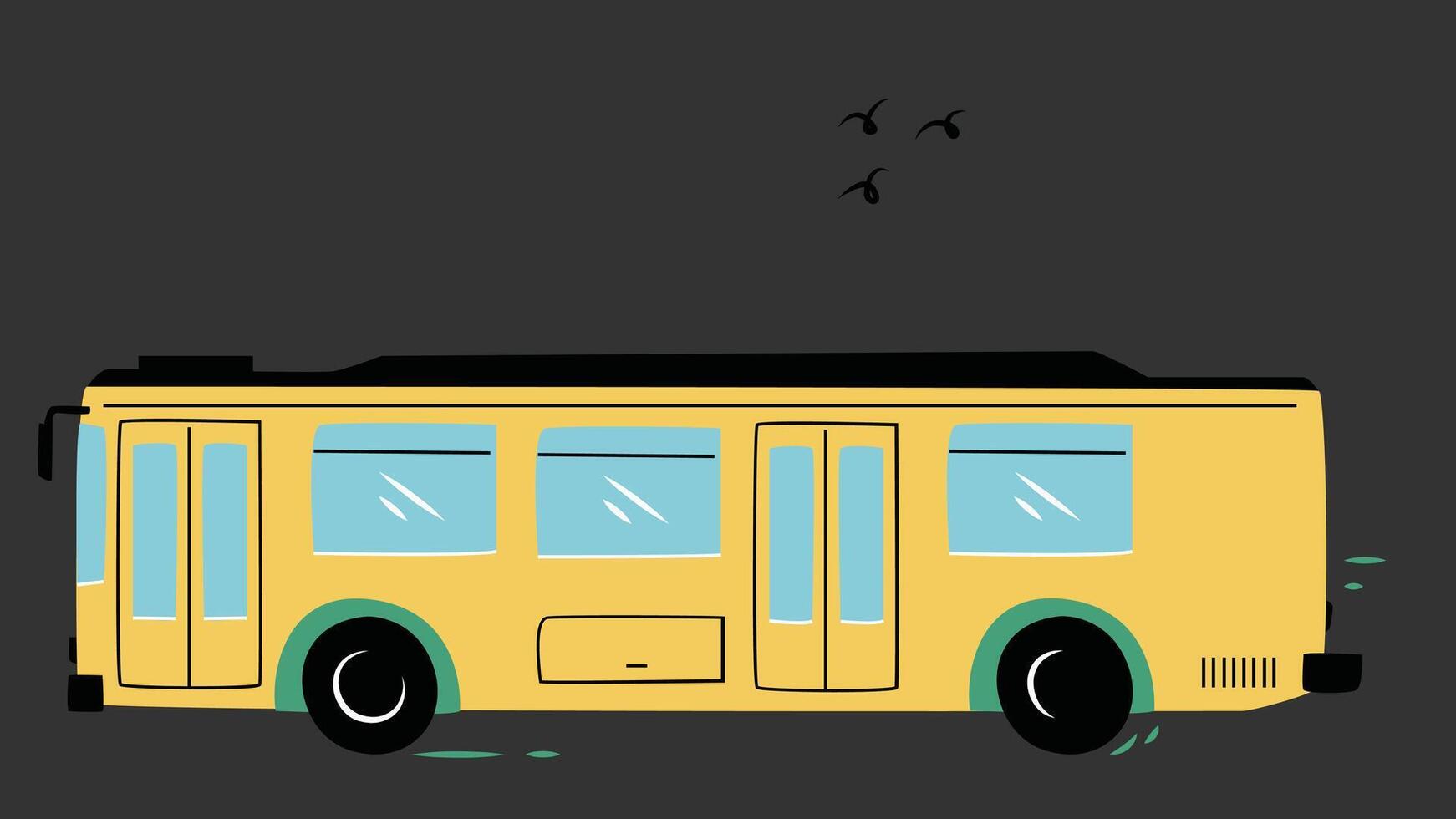 Public bus transportation flat design illustration vector