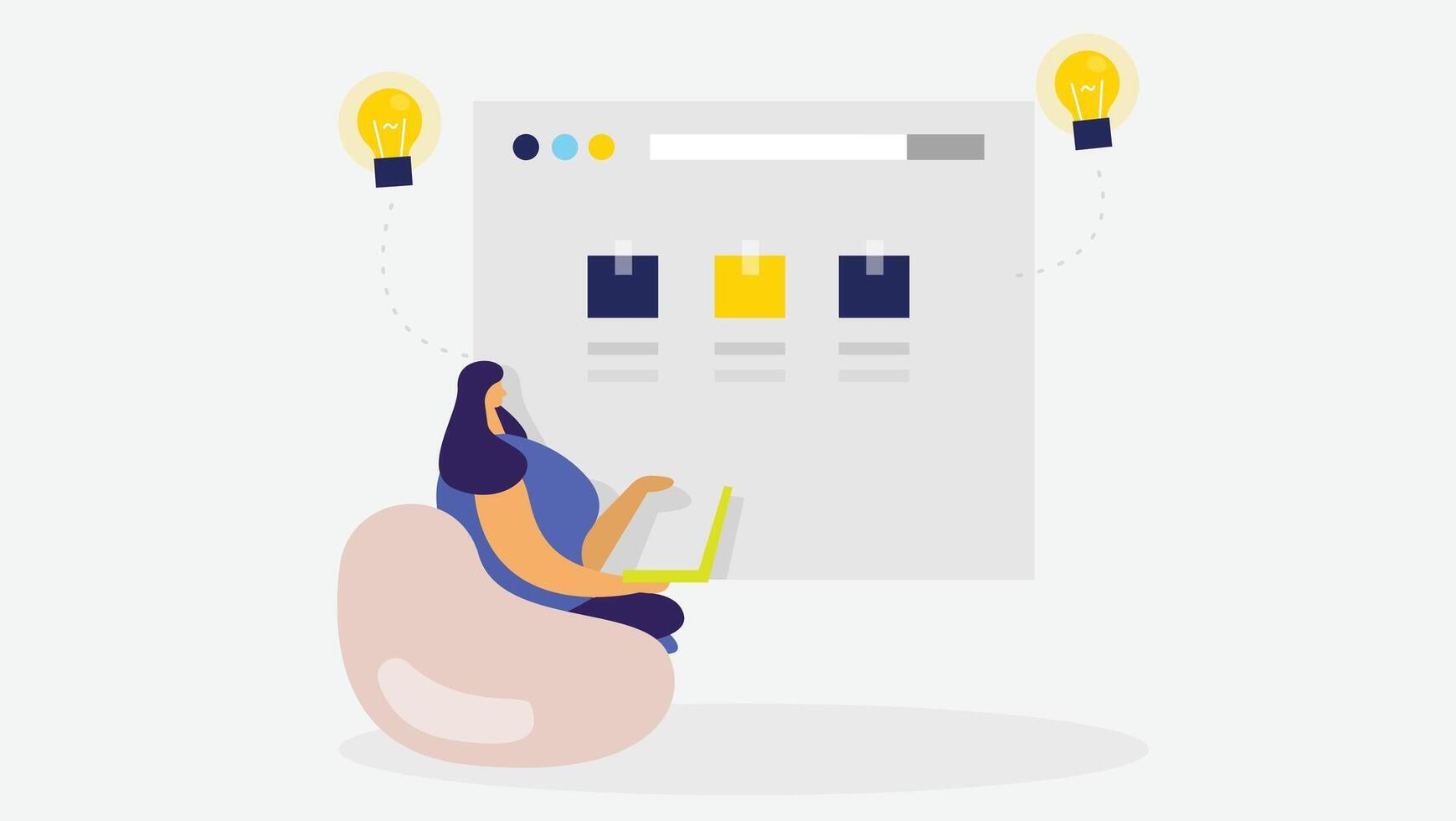 Website design user interface and user experience illustration vector