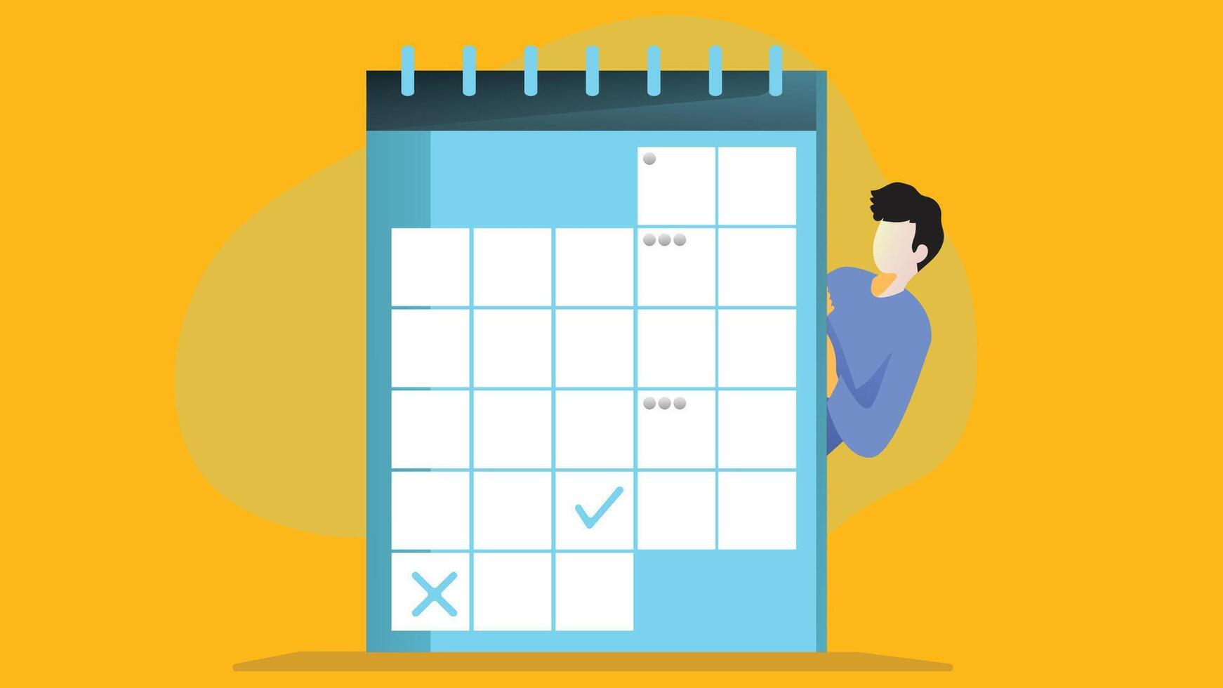 Calendar days check flat illustration vector