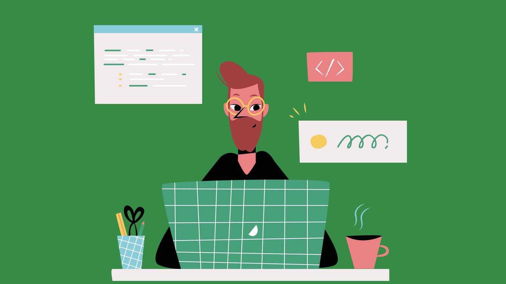 Application development programmer Flat design vector