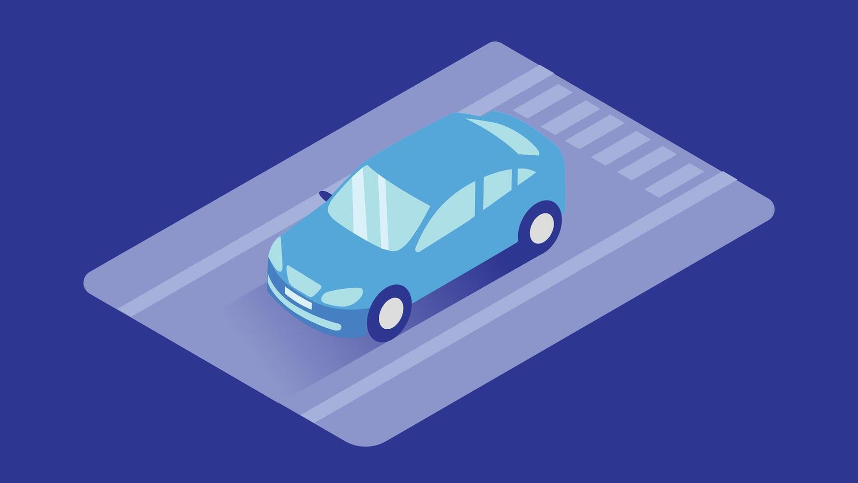 Car in street isometric style isolated vector