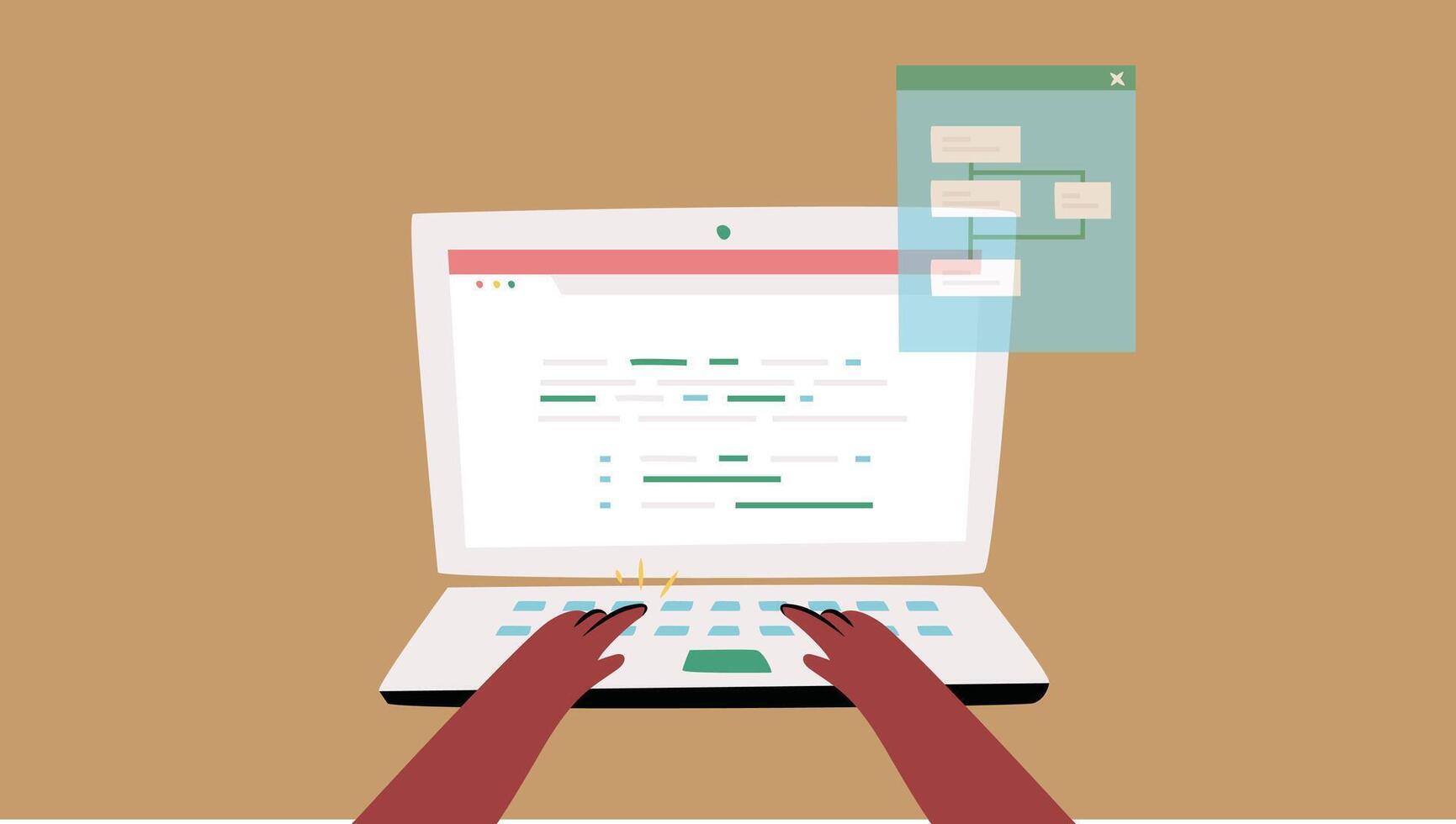 Application development programmer Flat design vector