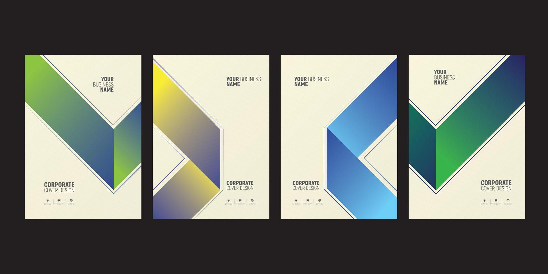 Corporate cover design template set vector