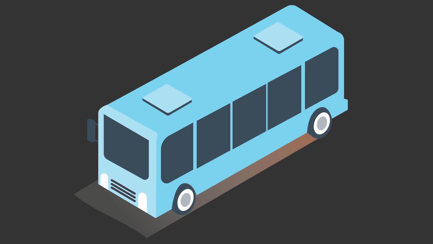 Public Bus in street isometric design illustration vector