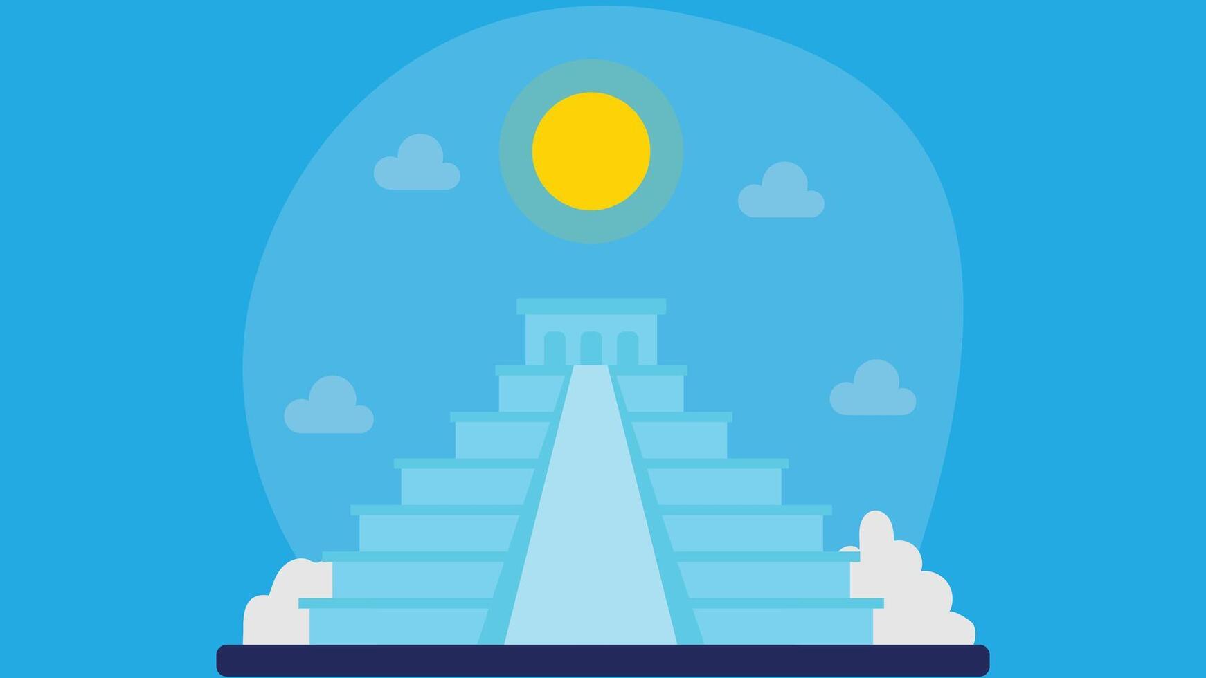 Latin American Mesoamerican pyramids flat design vector