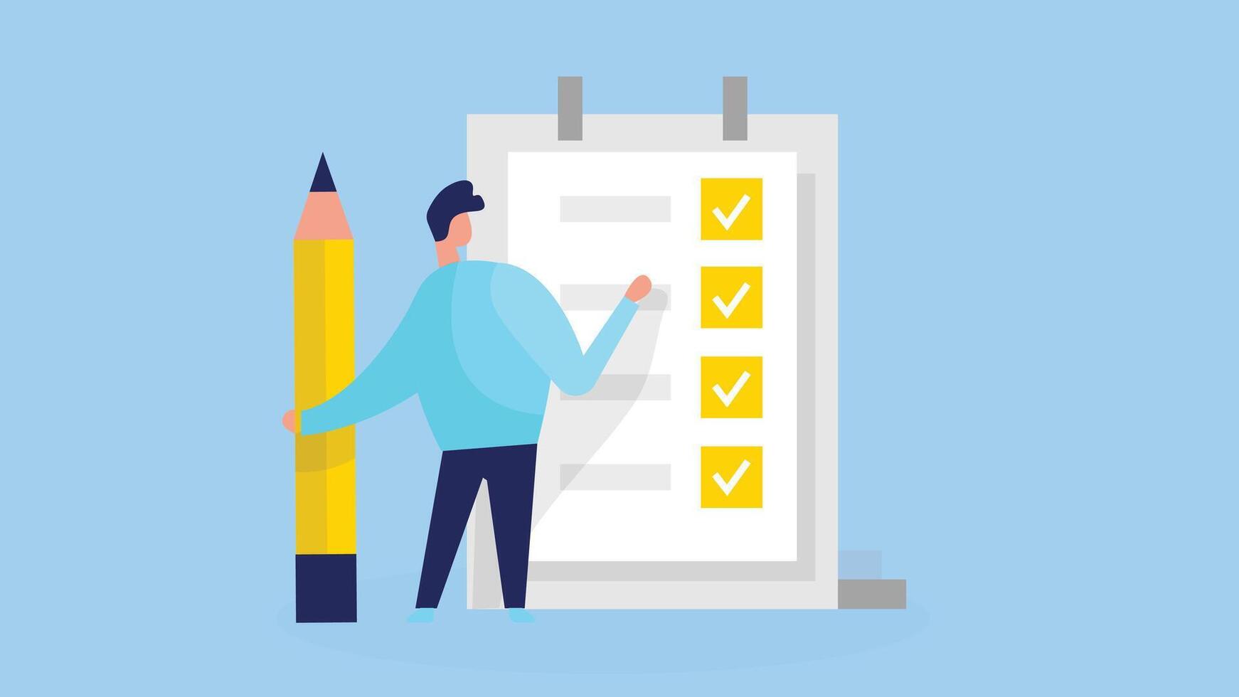 Checklist completion report illustration vector