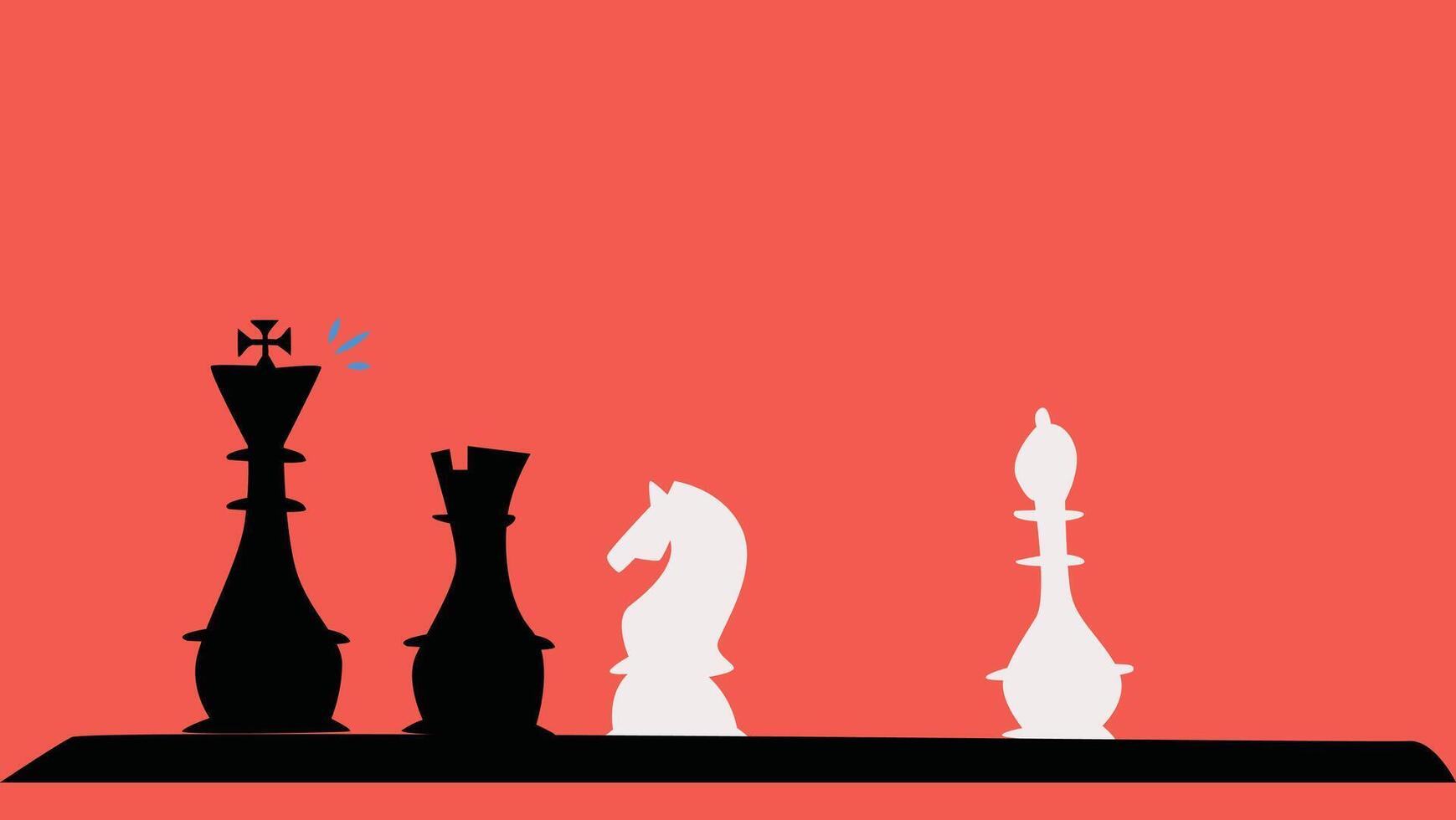 Chess set pieces duo tone flat design vector
