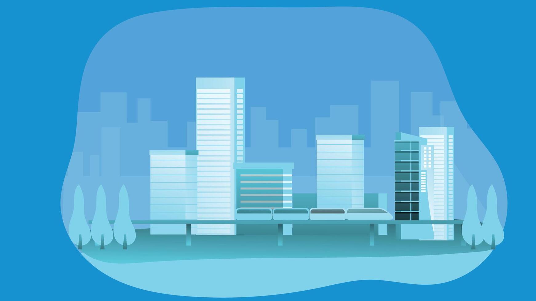 Cityscape and skyline flat design vector