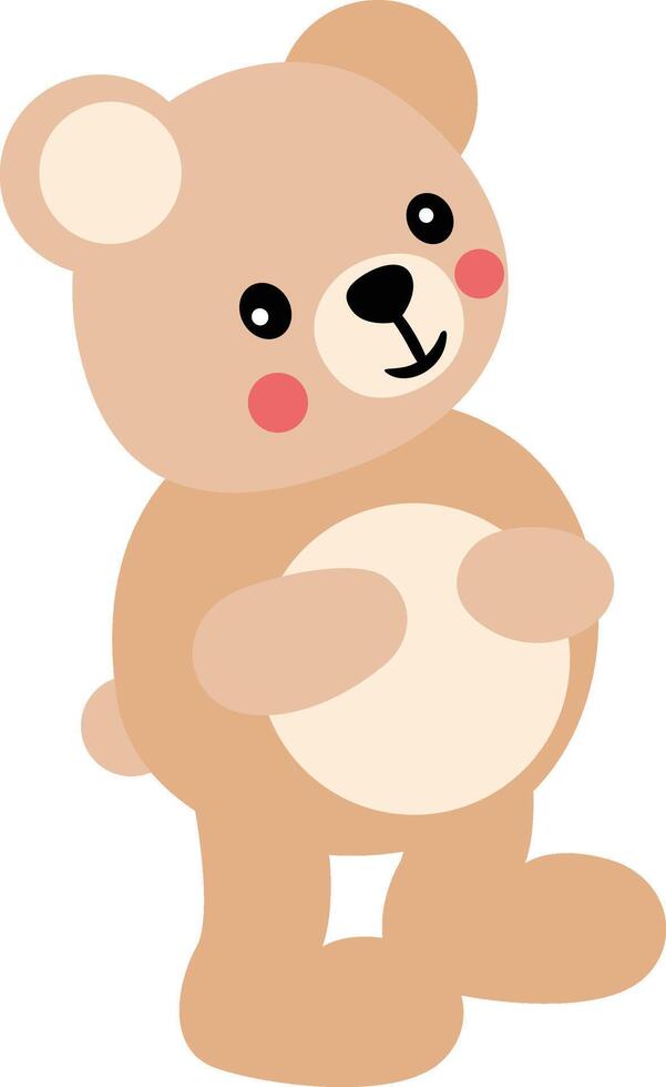 Cute teddy bear standing isolated on white vector