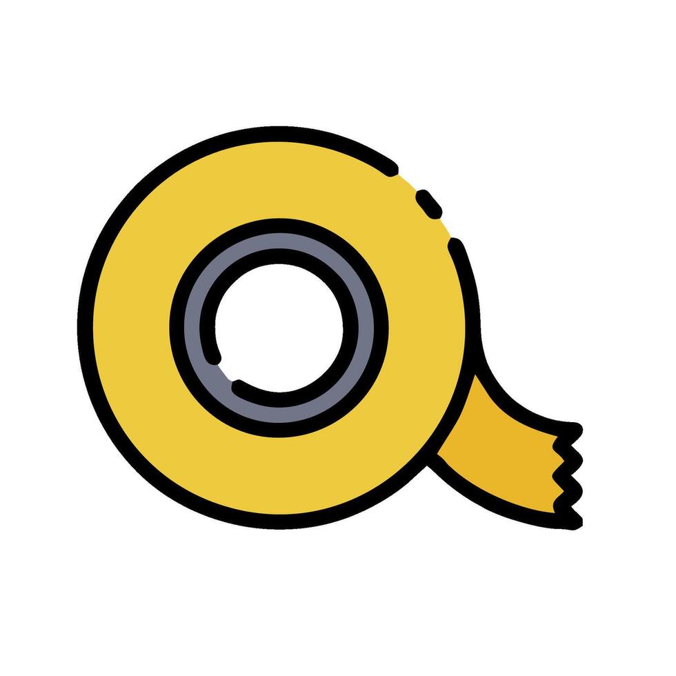 A yellow tape with a black circle on it vector
