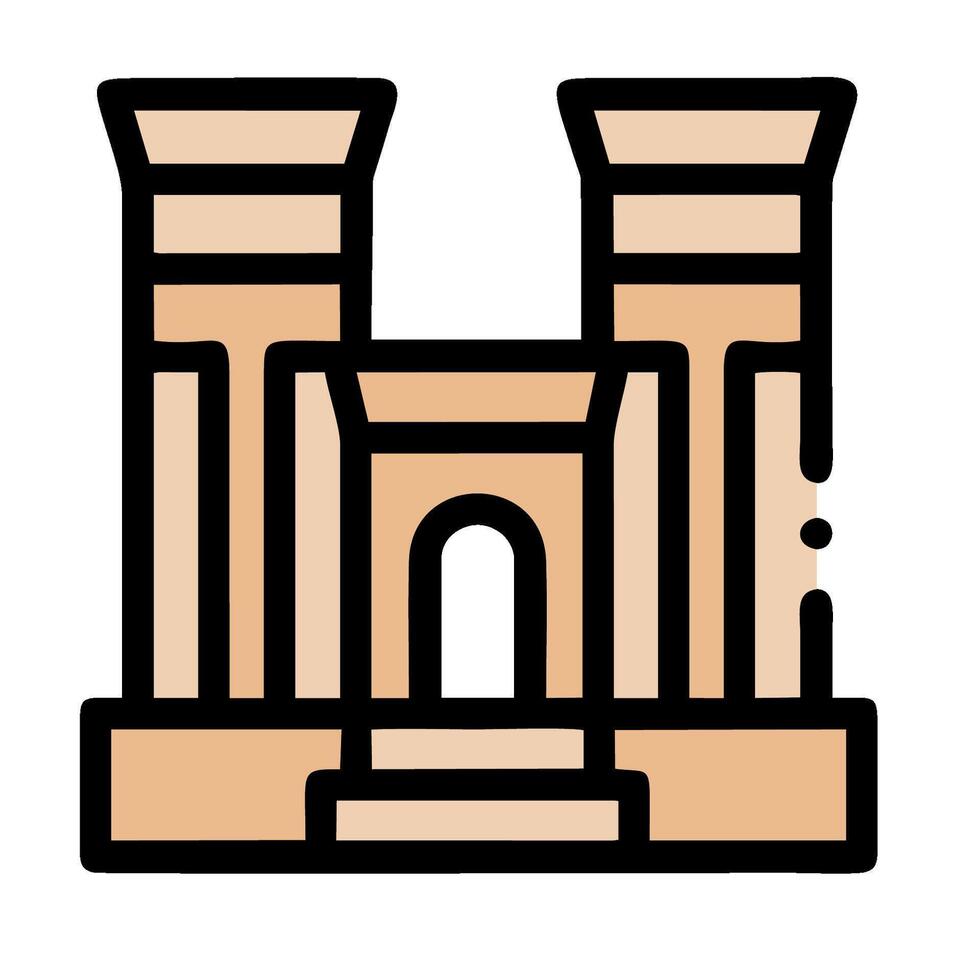 An icon of a building with two towers vector