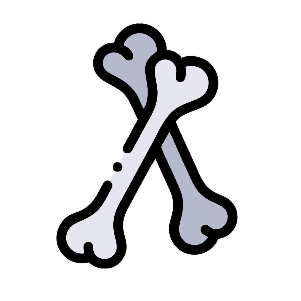A bone cross is shown in a flat style vector