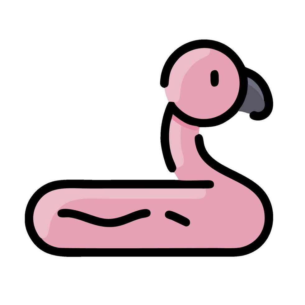 A pink flamingo swimming in a pool vector