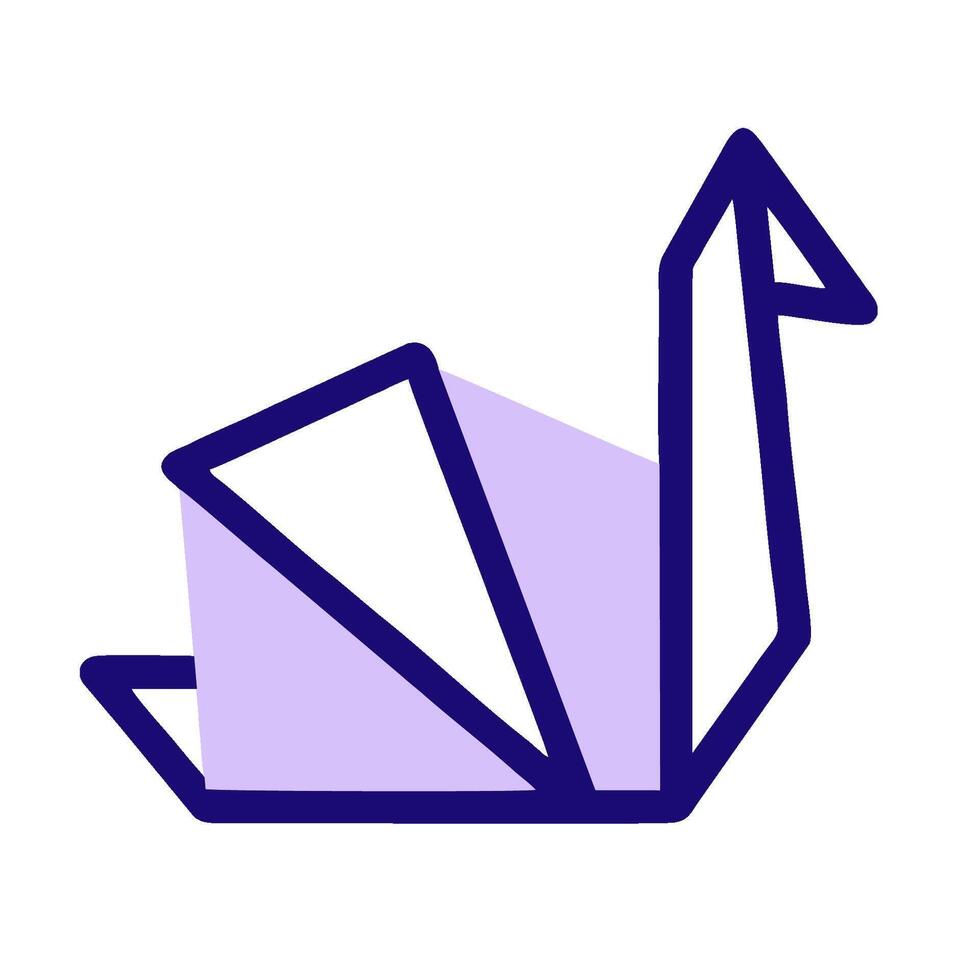 A purple origami swan on a white background vector