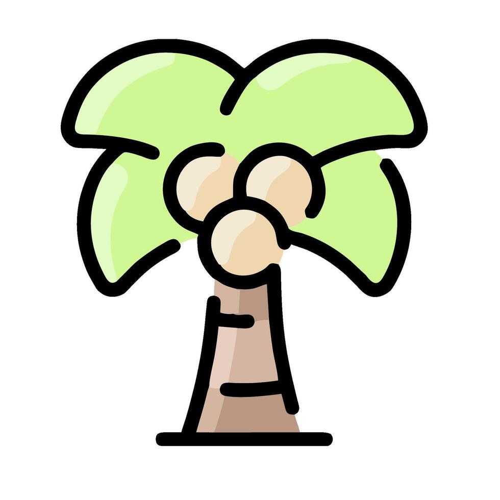 A cartoon palm tree with two coconuts vector