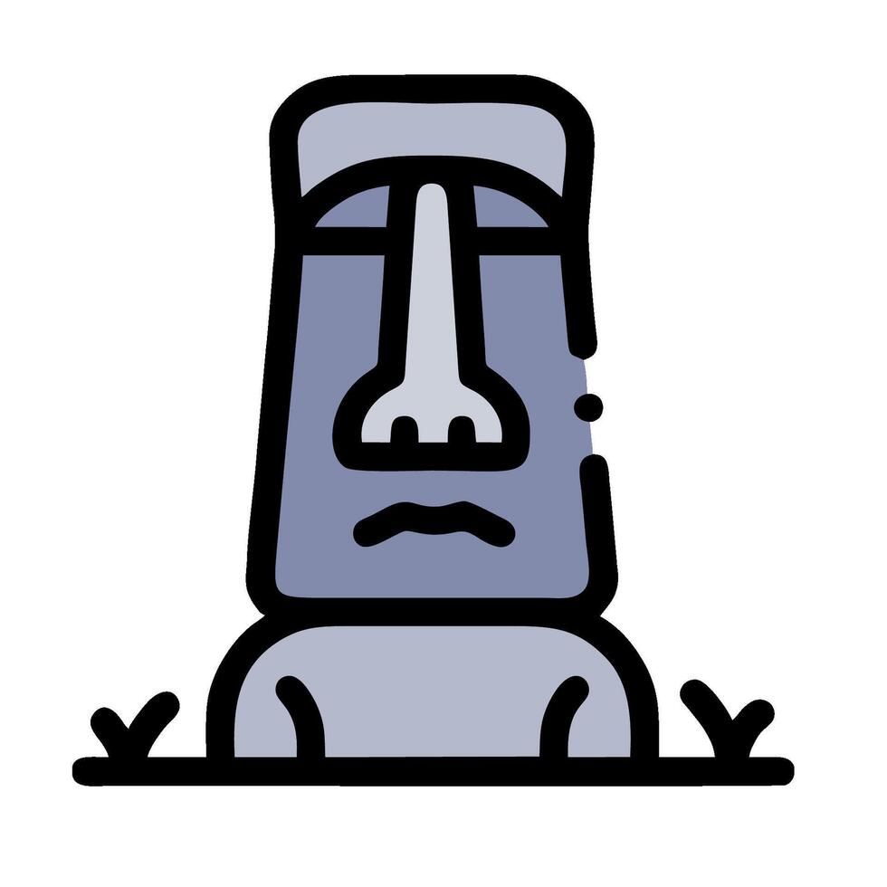 An easter island statue with a face vector