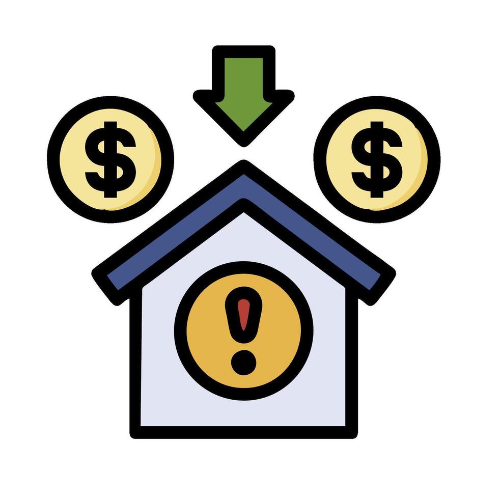 A house with dollar signs and an arrow pointing to it vector