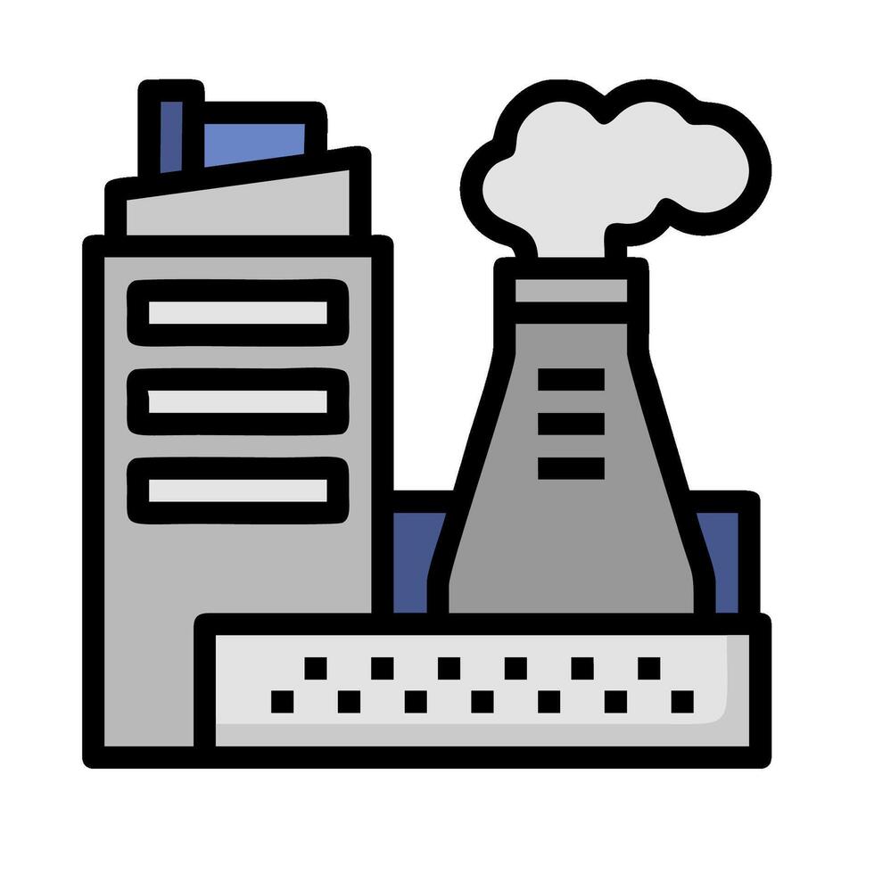 A factory with smoke stacks and a factory building vector