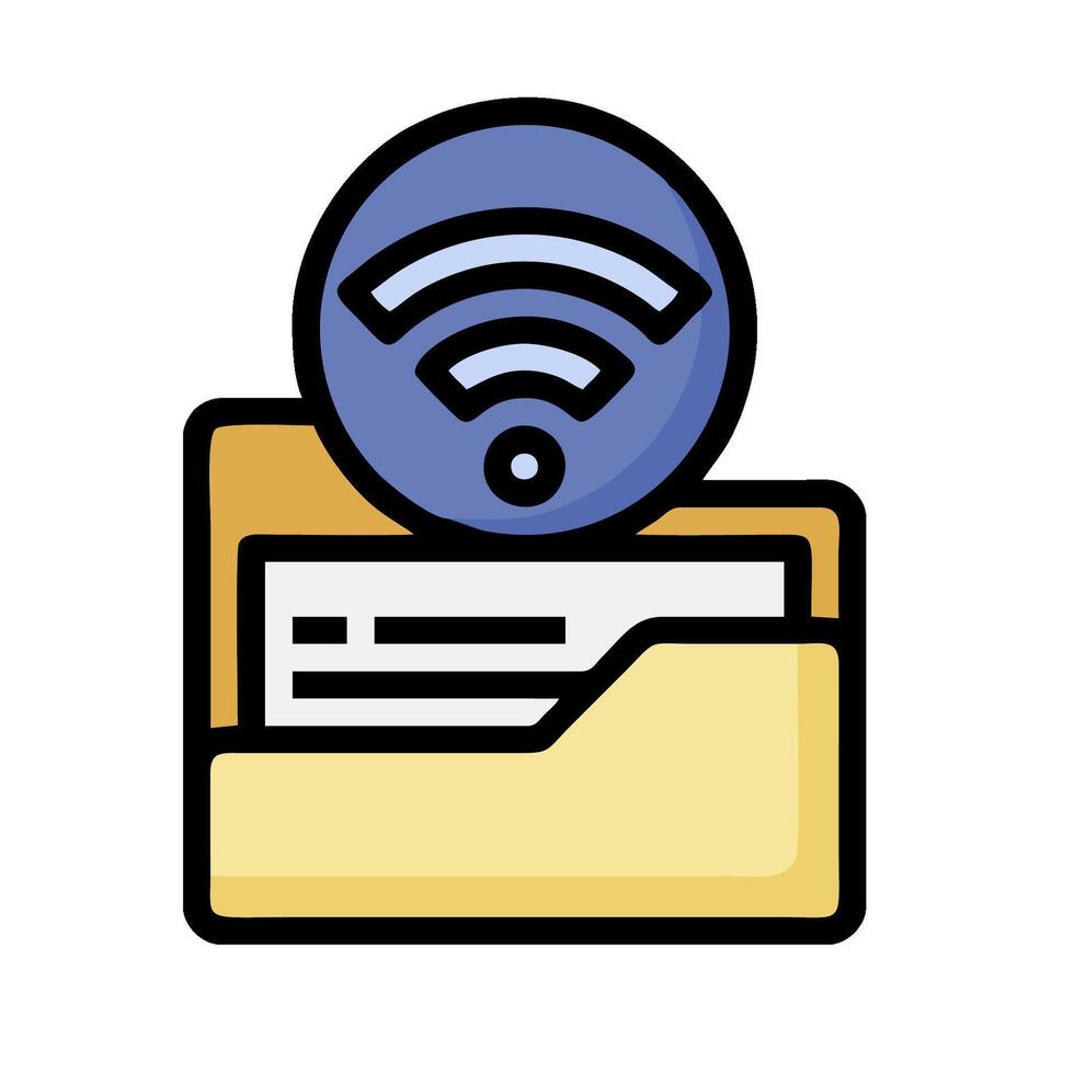 Wifi icon in folder vector