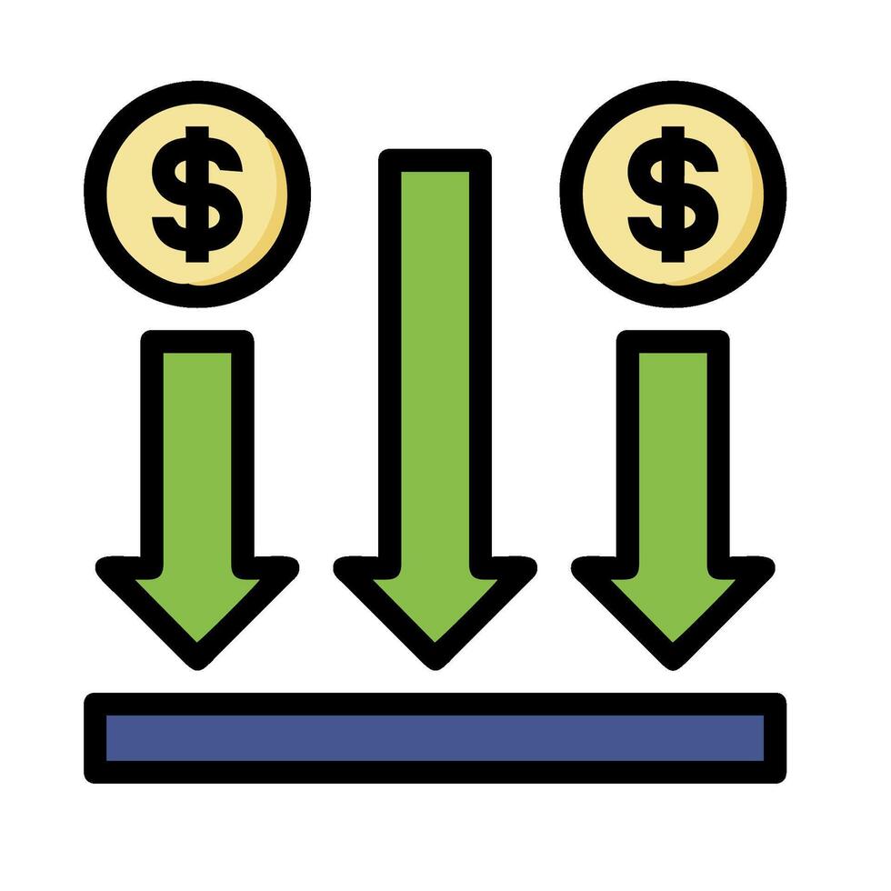 Money flow chart icon illustration vector