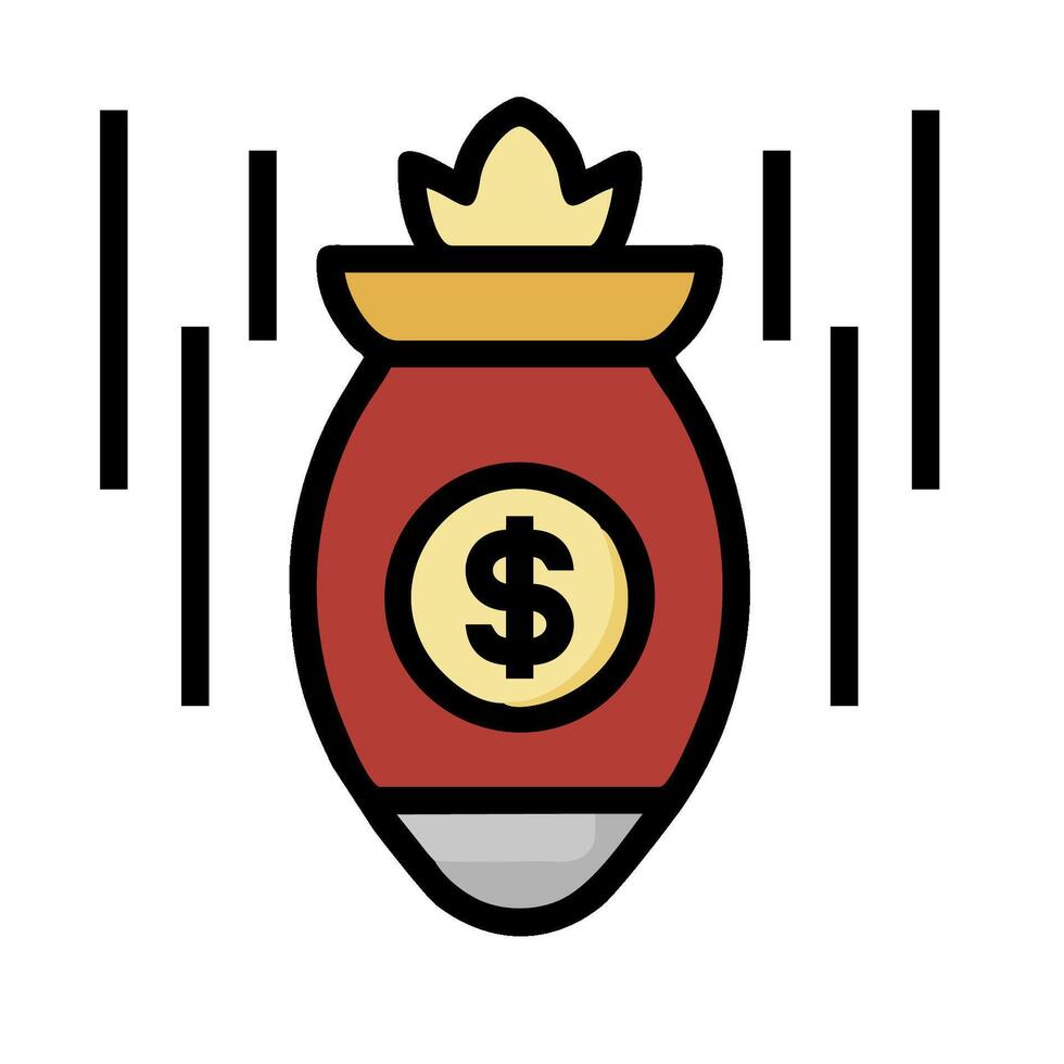 A bomb with a dollar sign on it vector
