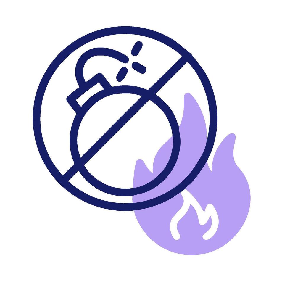 A no fire sign with a flame in the middle vector