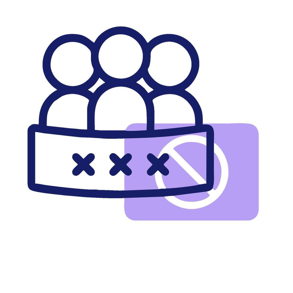 A purple icon with people in a circle vector