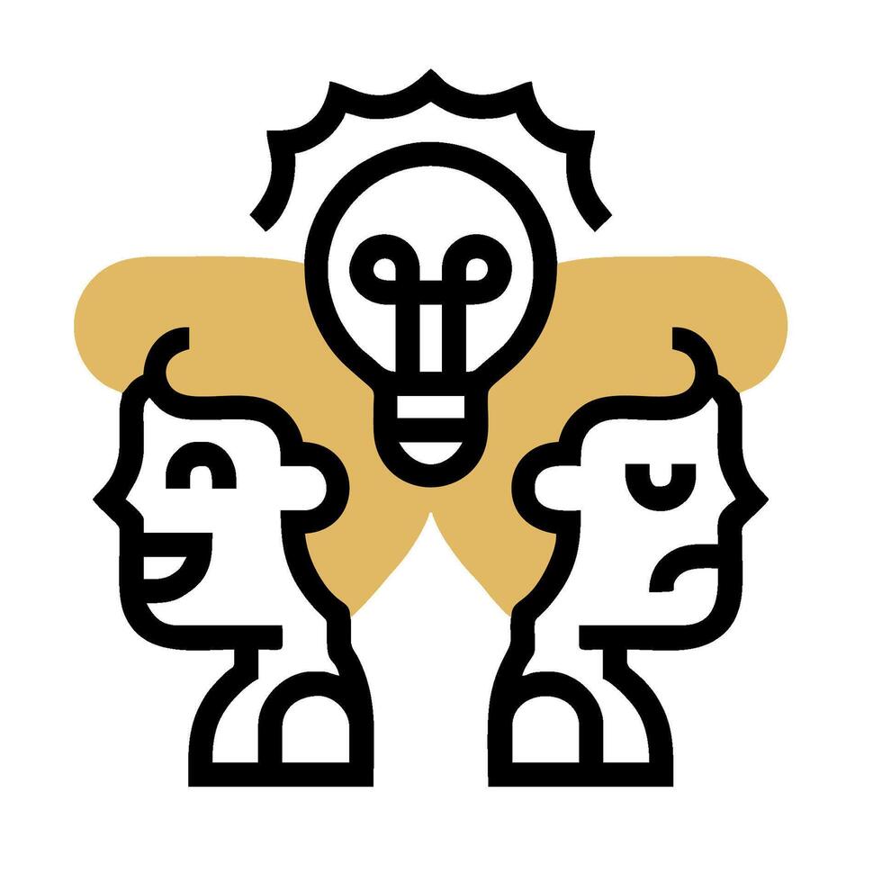 A man and woman are holding a light bulb above their heads vector