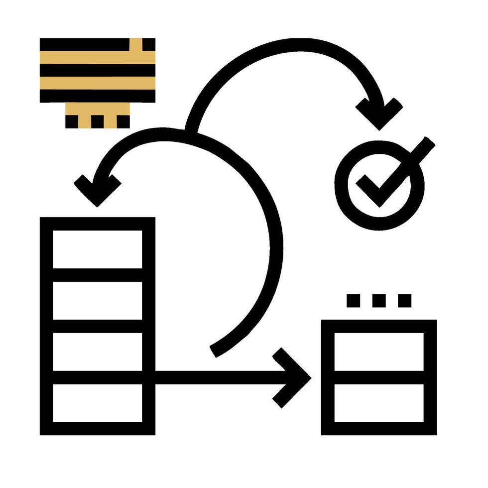 A black and gold icon of a computer with a computer and a server vector
