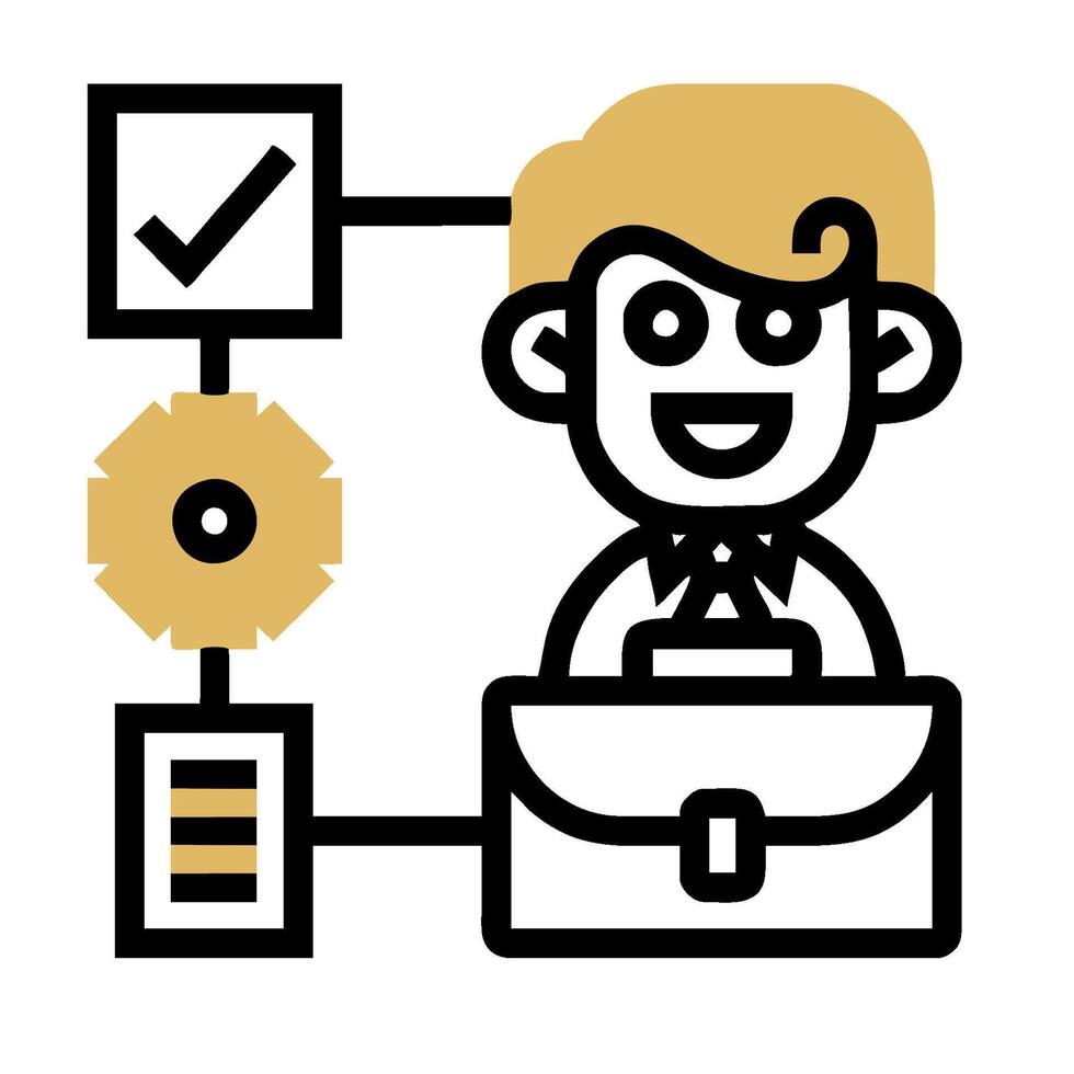 A man with a briefcase and a check box vector