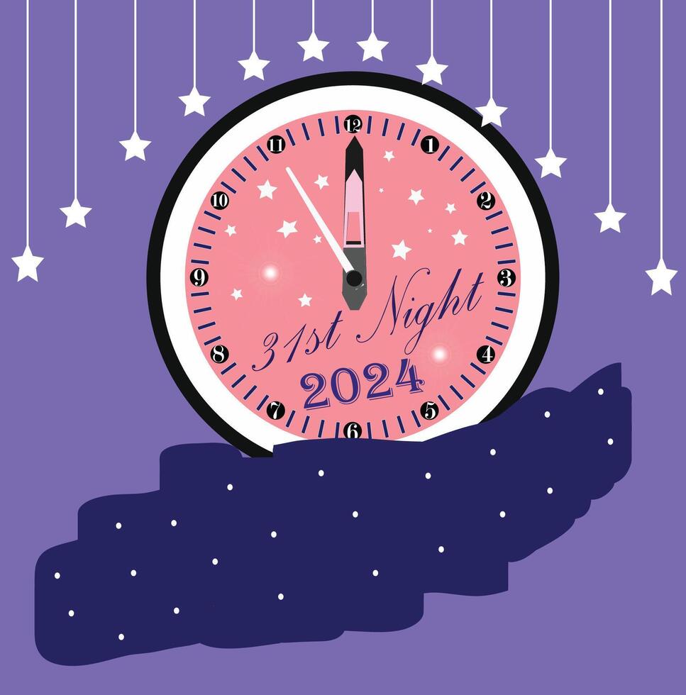 31st night party 2024. Happy New Year 2025, background, greeting cards, poster or web banner. vector