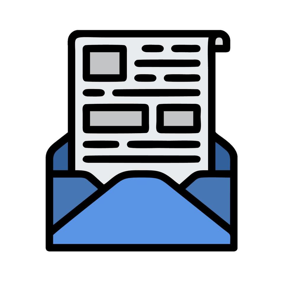 An envelope with a paper in it vector