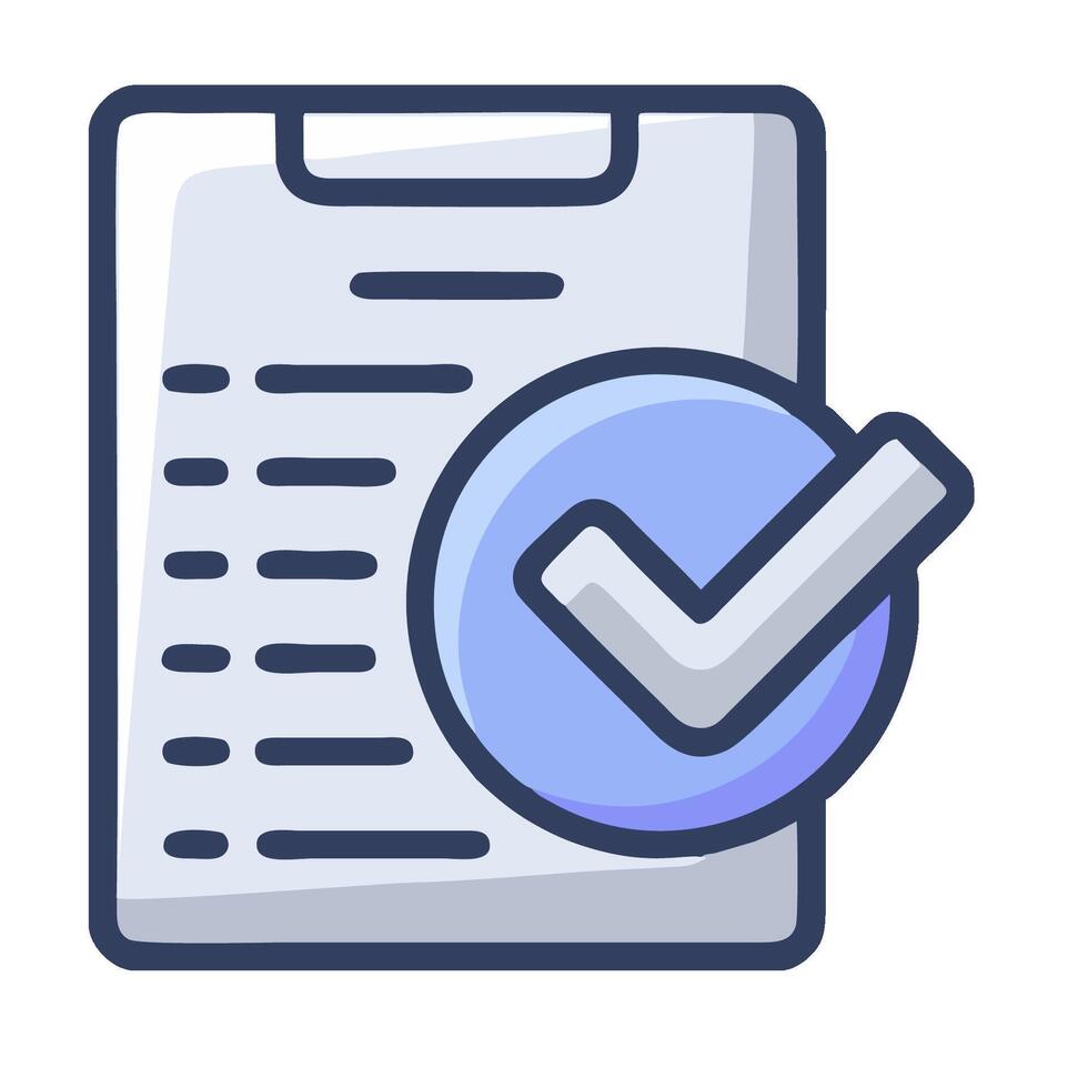 Checklist icon with tick mark and clipboard vector