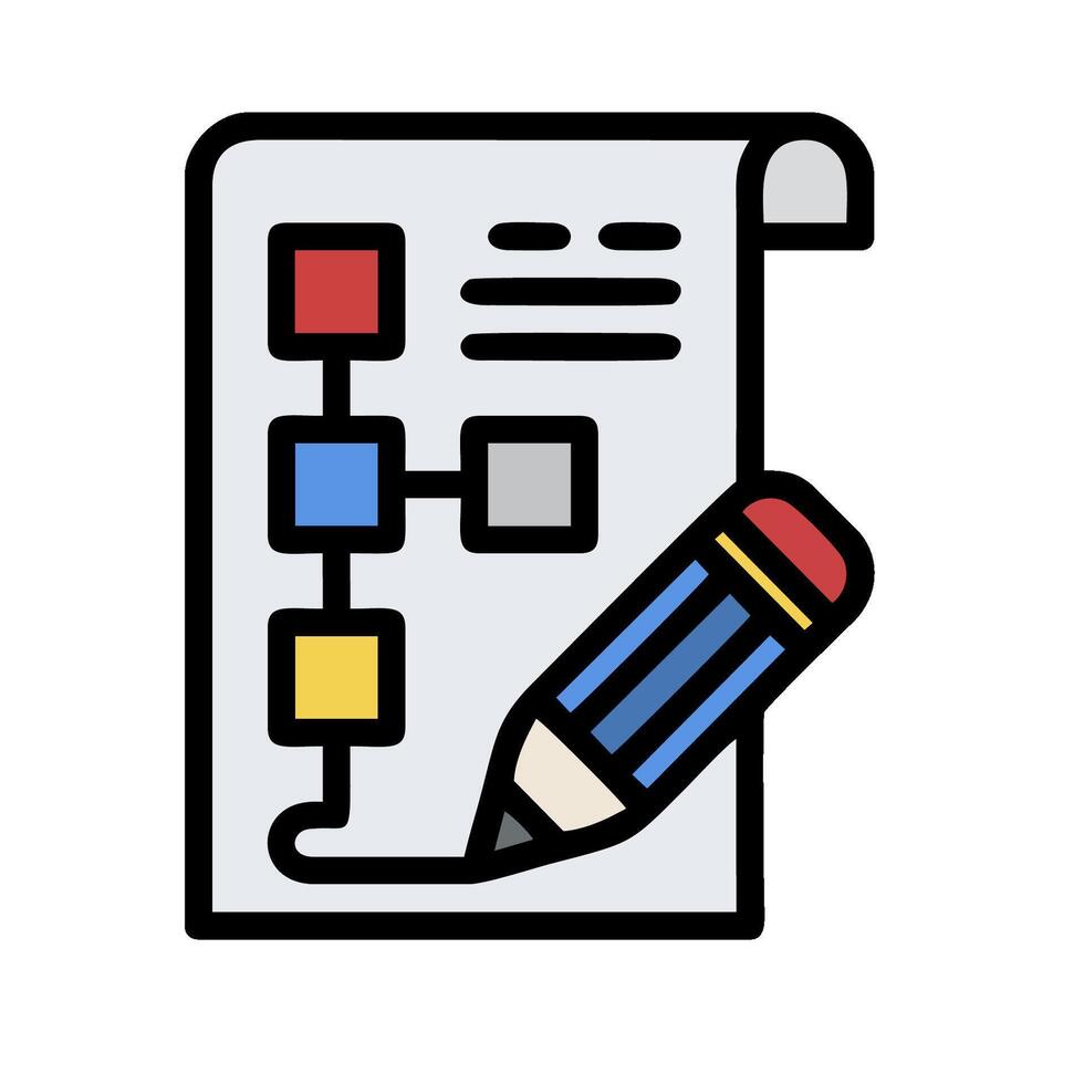 A pencil and paper with a checklist icon vector
