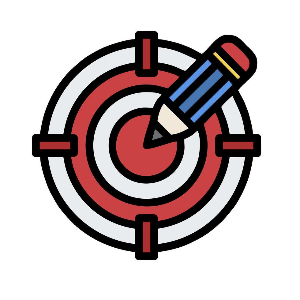 Target and pencil icon illustration vector