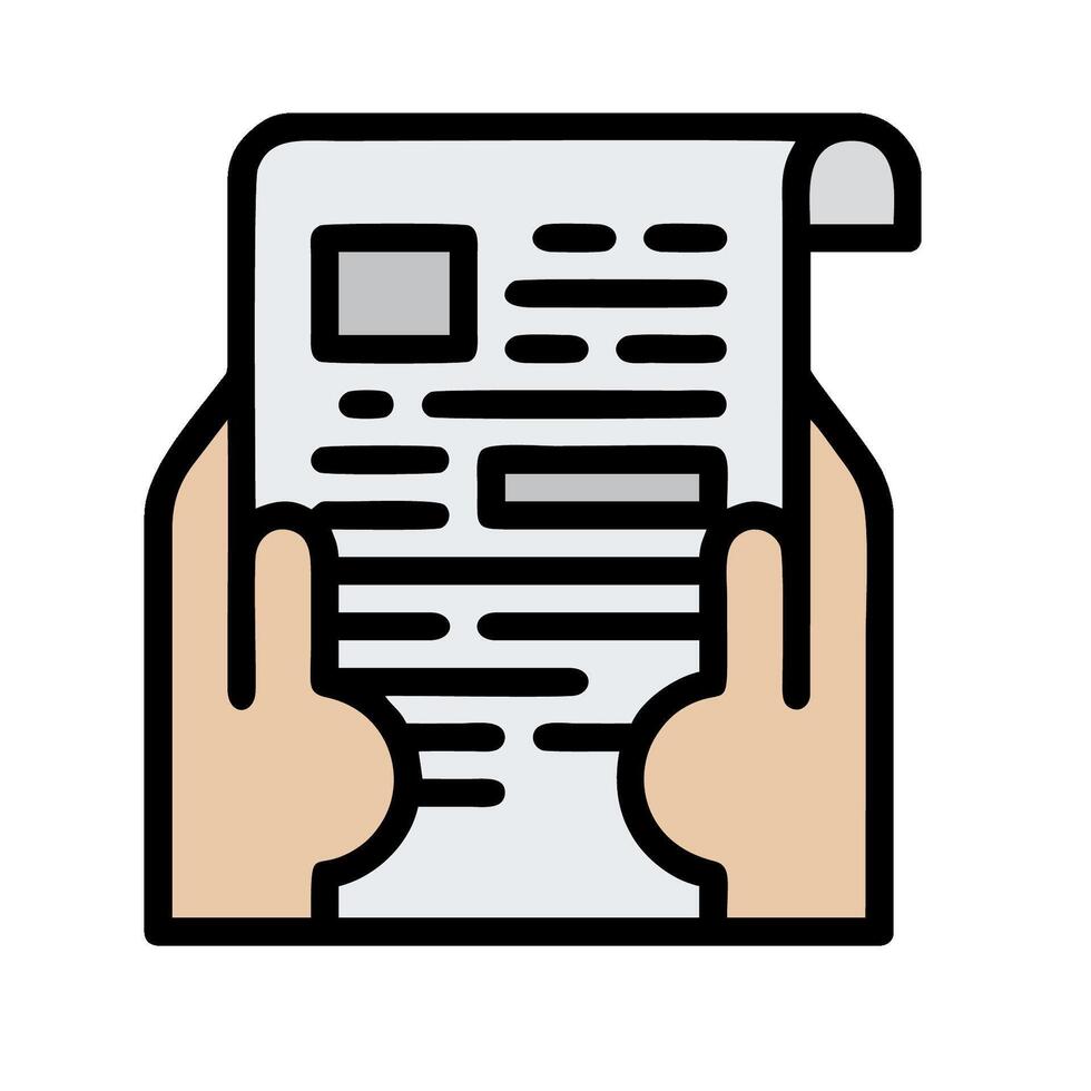 Hands holding a document icon on a white background vector