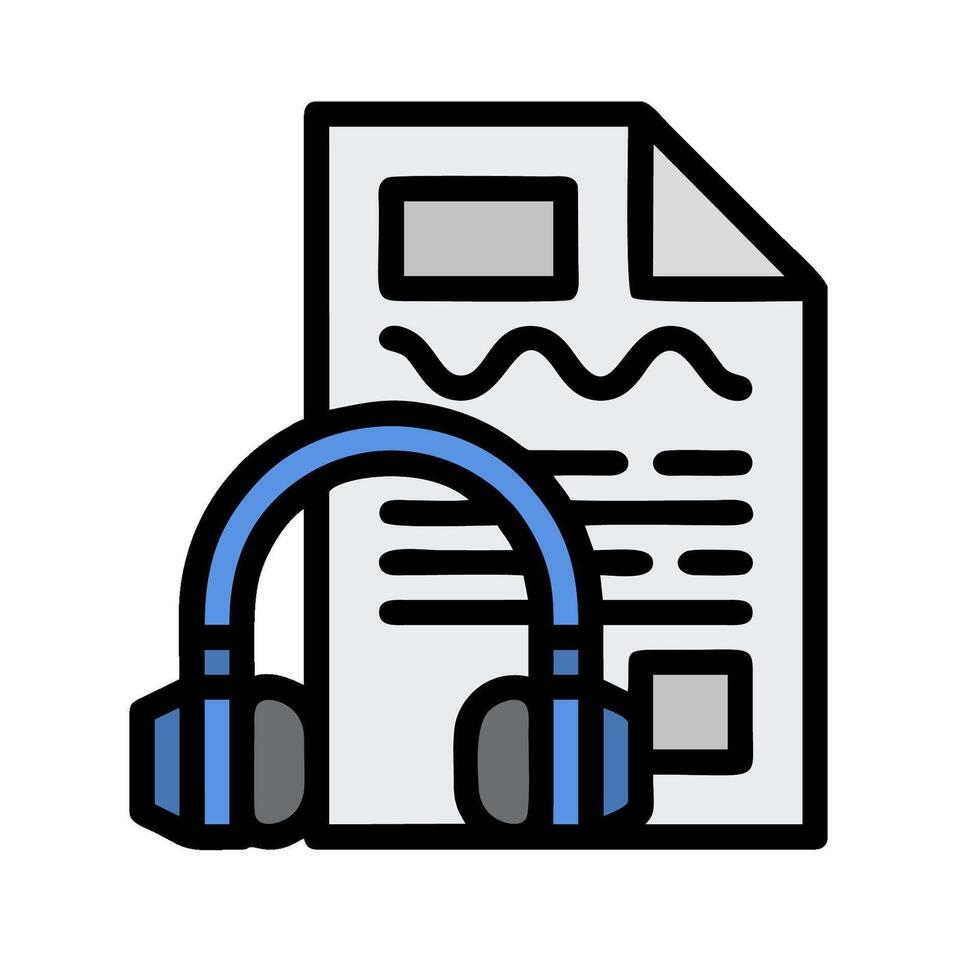 Headphones and paper with headphones icon vector
