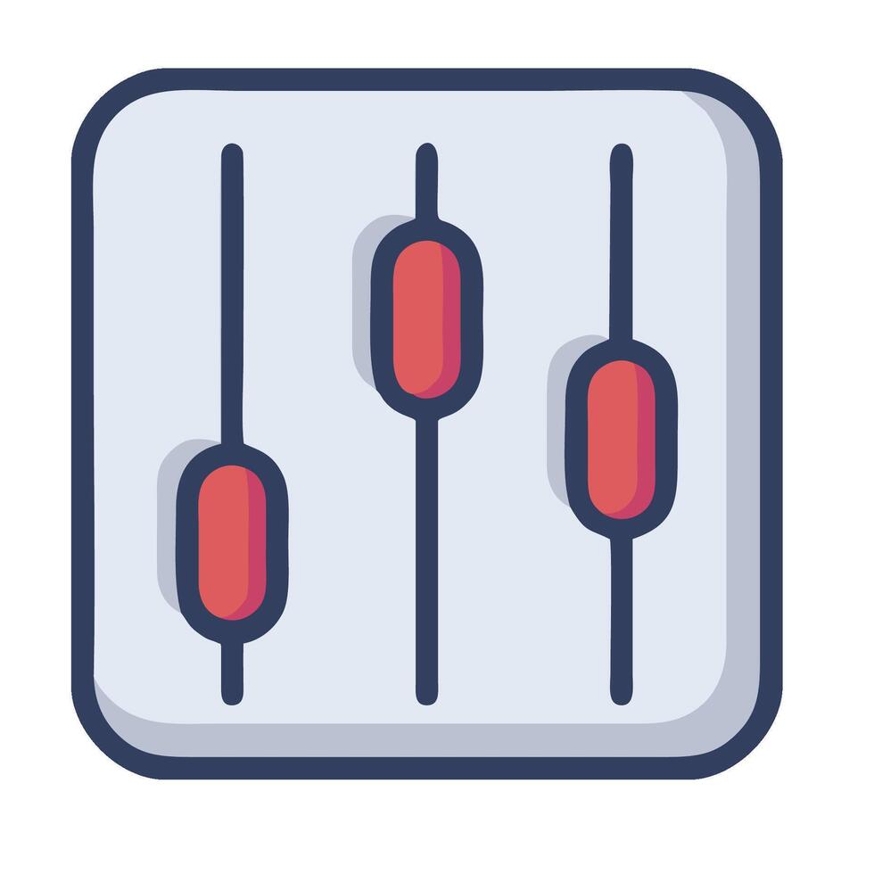 A musical instrument icon with four red and blue bars vector