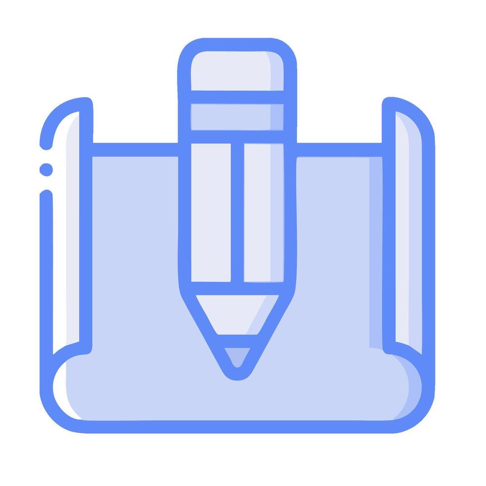 A blue pen and a notebook icon vector
