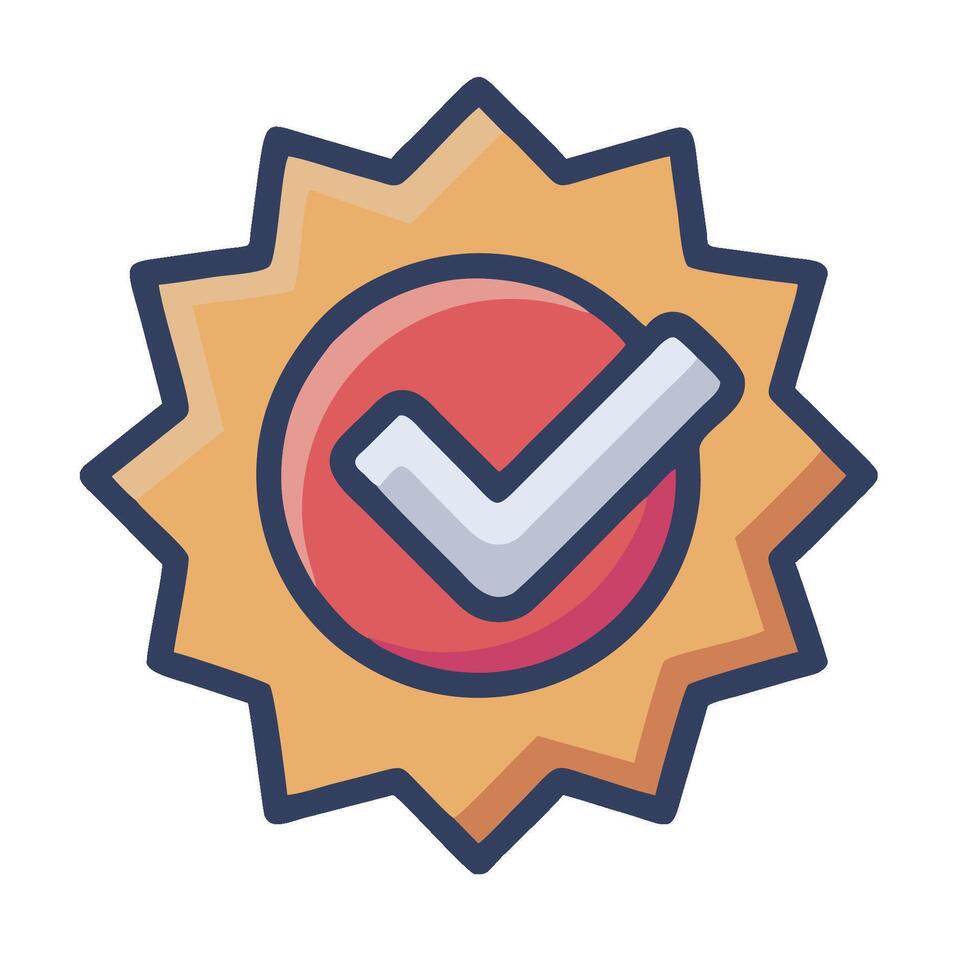 A check mark on a star badge vector